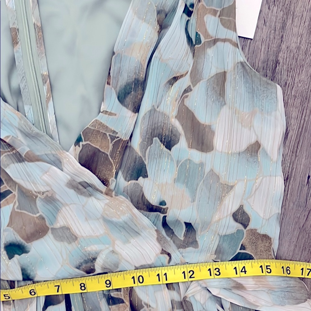 Calvin Klein Green Floral Tiered Maxi Dress | NWT | Size 10 - Picture 9 of 10